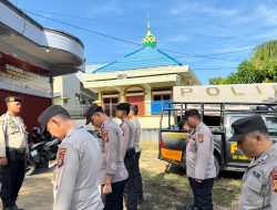 Polres Kuansing Lakukan Pengamanan Gudang Logistik KPU Kabupaten Kuansing Dalam Rangka OMP Lancang Kuning 2024