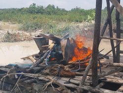 Polsek Kuantan Hilir Tertibkan Aktivitas Penambangan Emas Tanpa Izin (PETI) di Desa Kotorajo