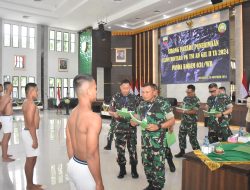 DANREM 031/WB PIMPIN SIDANG PARADE CALON BINTARA PK TNI AD GELOMBANG 2 TA 2024.