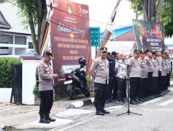 Kapolres Kuansing Pimpin Apel Pengamanan Rapat Umum Paslon Bupati dan Wakil Bupati Kuansing Nomor Urut 3
