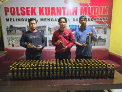 Polsek Kuantan Mudik Laksanakan Cipta Kondisi Jelang Nataru, 132 Botol Miras Diamankan