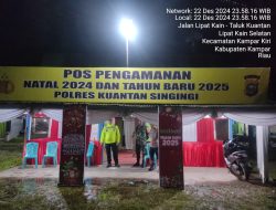 Sat Lantas Polres Kuansing Cek Pos Pengamanan Natal dan Tahun Baru 2024 di Tanjung Pauh