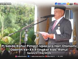Pj. Sekda Rohul Pimpin Upacara Hari Otonomi Daerah ke-XXX Tingkat Kab. Rohul