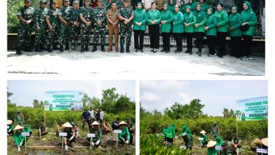 *KODIM 0322/SIAK & PERSIT TANAM POHON MANGROVE, HUT KE-80 PERSIT KARTIKA CANDRA KIRANA*