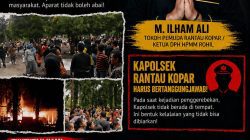 M. Ilham Ali selaku Tokoh Pemuda Rantau Kopar Desak Penanganan Serius Pasca Penggerebekan Narkoba di Kecamatan Rantau Kopar.