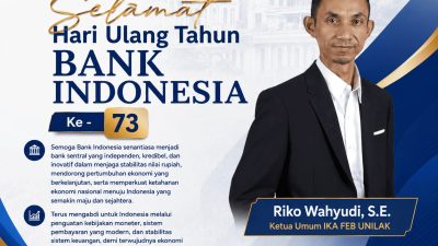 HUT Bank Indonesia ke-73, IKA FEB UNILAK Apresiasi Peran Strategis BI dalam Menjaga Stabilitas Ekonomi Nasional
