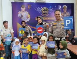 Polantas Karib Disambut Senyum Anak-Anak, Ditlantas Polda Riau Tanamkan Keselamatan dan Cinta Lingkungan Sejak Dini